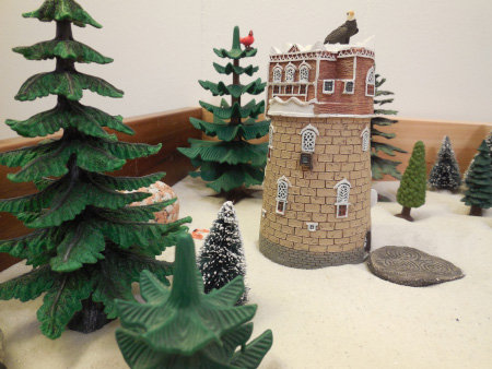 sandplay castle and trees